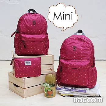 Bagcom Masaki Mini 柔感星點迷你收納後背包 - 紅色