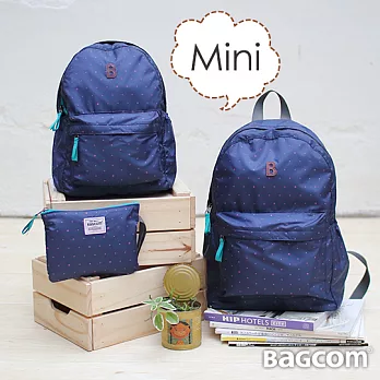 Bagcom Masaki Mini 柔感星點迷你收納後背包 - 藍色
