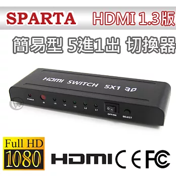 SPARTA HDMI 簡易型5進1出切換器[HS501]