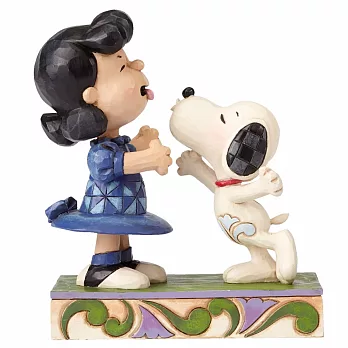 《Enesco精品雕塑》SNOOPY親吻露西惡作劇塑像-Agh! I’ve been kissed by a dog!(Peanuts by Jim Shore)