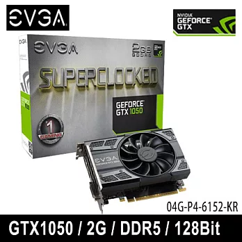 EVGA 艾維克 GTX1050 2GB SC ACX2.0 顯示卡 (02G-P4-6152-KR )