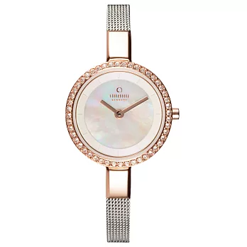 OBAKU 小巧媛式晶鑽時尚米蘭腕錶-V129LEVWMC