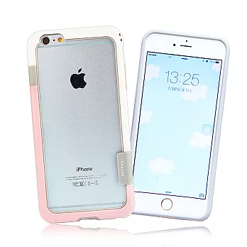 [贈可拆式頸掛繩]VXTRA日韓糖果風 iPhone 6s/6 4.7吋 撞色邊框軟式手機殼(草莓牛奶)