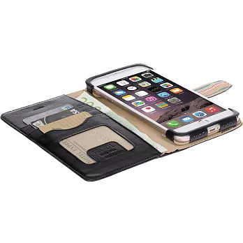 Krusell iPhone 7 / 8 Sigtuna 100%真皮錢包式手機皮套-黑