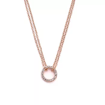 SHASHI 紐約品牌 Circle Pave 鑲鑽圓滿圈圈項鍊 925純銀鑲18K玫瑰金
