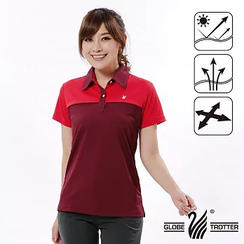 【遊遍天下】女款抗UV吸濕排汗機能POLO衫(GS10015)L玫紅