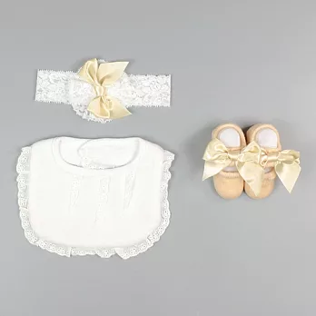 [日安朵朵]女嬰配件禮盒 - 優雅女伶 (圍兜+髮帶+寶寶襪)禮盒組