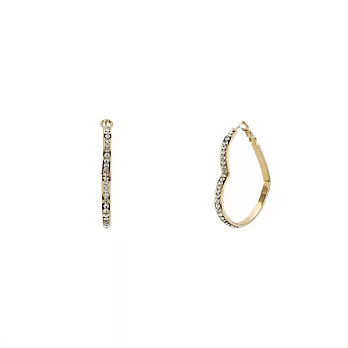 Snatch 4cm愛心女孩排鑽圈圈耳環 - 金 / 4cm Heart Diamonds Hoop Earrings - Gold