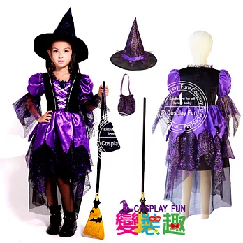 【變裝趣】韓國熱門款魔法造型服-紫色蜘蛛女巫M110-120cm