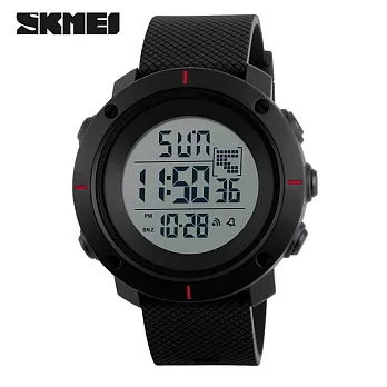 SKMEI 時刻美 1213 文青低調菱格壓紋錶帶防水電子錶- 紅色