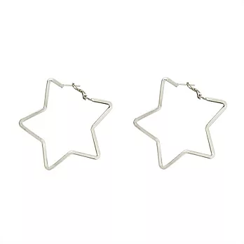 Snatch 大星星之圈耳環 - 銀 / Star Circle Earrings - silver