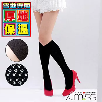【Amiss機能感】極致保暖內裏刷毛止滑中統襪-黑(4入組)