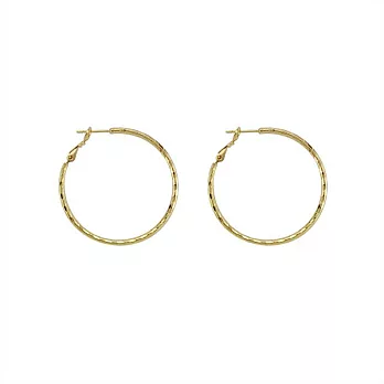Snatch 4cm菱形環紋圈圈耳環 - 金 / 4cm Lozenge Hoop Earrings - Gold