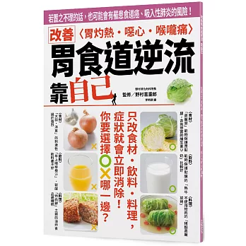 改善胃食道逆流 靠自己：若置之不理的話，也可能會有罹患食道癌、吸入性肺炎的風險！