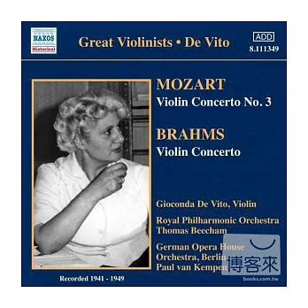 Mozart & Brahms: Violin Concertos / de Vito