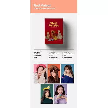 官方週邊商品 RED VELVET 2019年曆 SEASON’S GREETINGS 季節的問候 (韓國進口版)