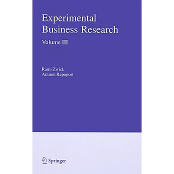Experimental Business Research: Marketing, Accounting And Cognitive Perspectives