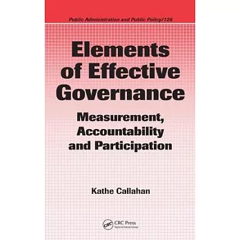 Elements of Effective Governance: Measurement, Accountability and Participation