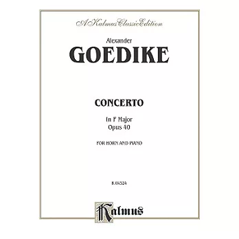 Concerto: In F Major, Opus 40: for Horn and Piano