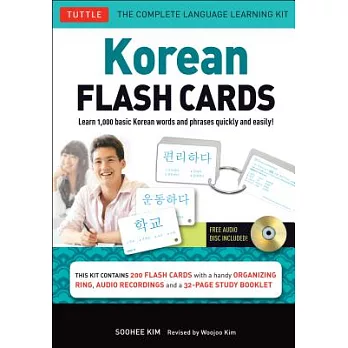 Korean Flash Cards Kit: Learn 1,000 basic Korean words and phrases quickly and easily!