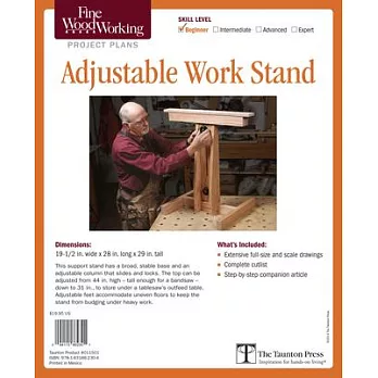 Fine Woodworking’s Adjustable Work Stand Plans: Beginner