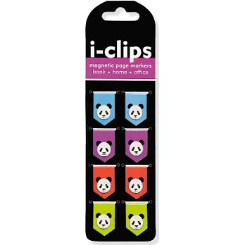 Panda I-Clips Magnetic Page Markers: Set of 6 Book Markers