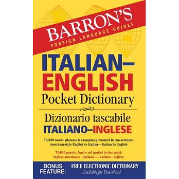 Barron’s Italian-English Pocket Dictionary: Dizionario tascabile / Italiano-Inglese