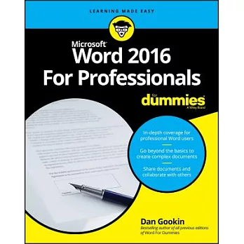 Word 2016 for Professionals for Dummies