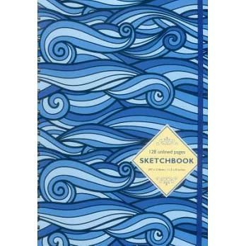 Blue Swirls: 128-page Unlined Pages