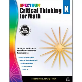 Spectrum Critical Thinking for Math Kindergarten