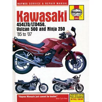 Kawasaki 454ltd/Ltd450, Vulcan 500 Ninja 250 ’85 to ’07