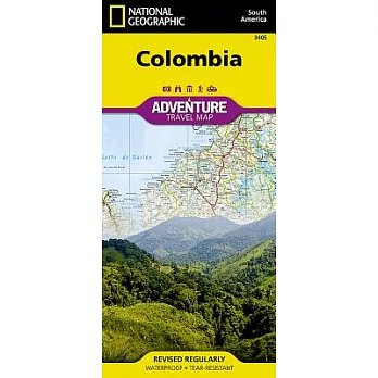 National Geographic Adventure Travel Map Colombia Map