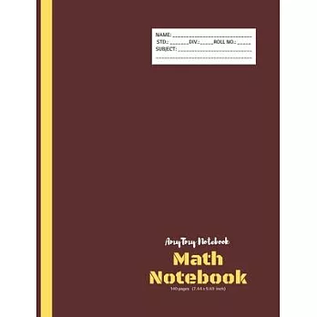 博客來-Math Notebook - 7x10 1inch box - Big Square Notebook - AmyTmy ...