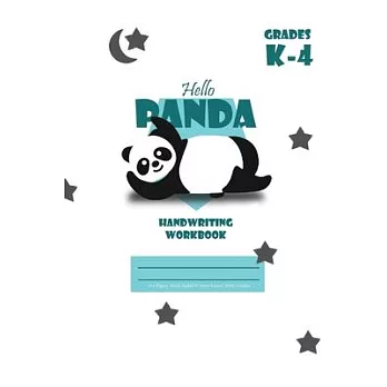 Hello Panda Primary Handwriting k-4 Workbook, 51 Sheets, 6 x 9 Inch White Cover