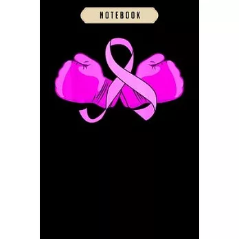 Notebook: Breast cancer boxing glove fighter unisex journal-6x9(100 pages)Blank Lined Journal For kids, student, school, women,