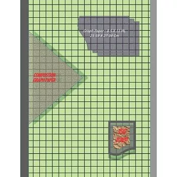 Graph Paper Notebook 8.5 x 11 IN, 21.59 x 27.94 cm [150 page]: 1 cm squares 2pt [metric] perfect binding, non-perforated, Double-sided Composition Gra