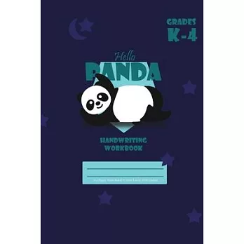 Hello Panda Primary Handwriting k-4 Workbook, 51 Sheets, 6 x 9 Inch Blue Cover