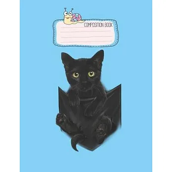 博客來-Composition Book: Black Cat Stern In Pocket Cats Gifts Lovely ...