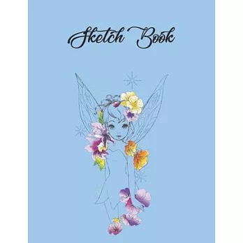 SketchBook: Disney Peter Pan Tinker Bell Holiday Cute Theme Marble Size SketchBook Blank Pages Rule Unlined for Girls Teens Kids J