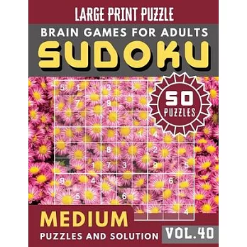 Sudoku Medium: suduko puzzle books for adults large print - Full Page SUDOKU Maths Book to Challenge Your Brain Large Print (Sudoku B