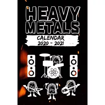 Heavy Metals - Calendar 2020 - 2021: Datebook for two years - Nerdy Moe Anime / Manga Lover - 6 x 9 Inch ( DIN 5), lined date pages - 106 weeks