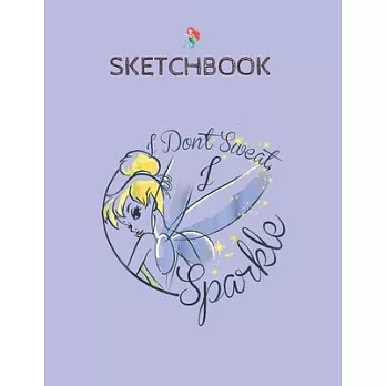 SketchBook: Disney Peter Pan Tinkerbell Sweat Sparkle Graphic SketchBook Blank Unline Notebook for Girls Teens Kids Journal Colleg