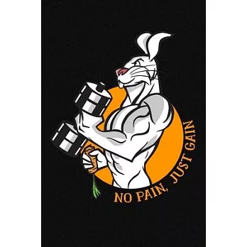 No Pain Just Gain Rabbit Carrot Fitness Vegetables: - Ready to Play Paper Games - No Pain / Hangman, Tic Tac Toe, Four In A Row, Battleships ( 6 x 9 i