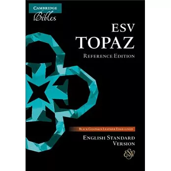 ESV Topaz Reference Bible, Black Goatskin Leather