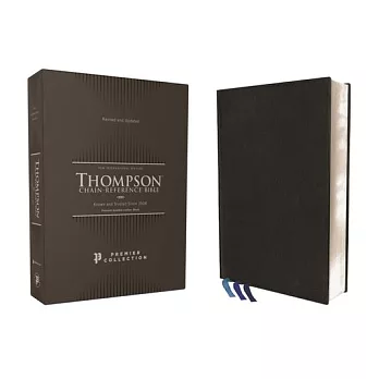 Niv, Thompson Chain-Reference Bible, Genuine Goatskin Leather, Black, Premier Collection, Black Letter, Art Gilded Edges, Comfort Print