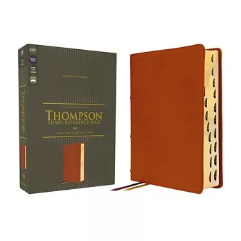 Esv, Thompson Chain-Reference Bible, Genuine Leather, Calfskin, Tan, Red Letter, Thumb Indexed