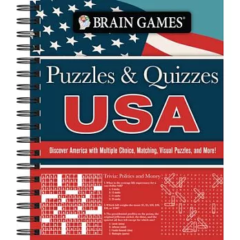 Brain Games - Puzzles & Quizzes - USA: Discover America with Multiple Choice, Matching, Visual Puzzles, and More!