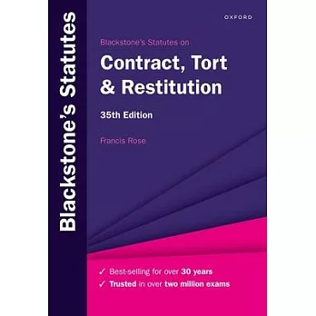 Blackstone’s Statutes on Contract, Tort & Restitution