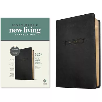 NLT Large Print Thinline Center-Column Reference Bible, Filament Enabled (Leatherlike, Black Holy Windows, Red Letter)