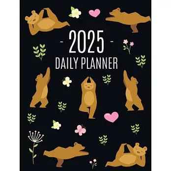 Yoga Bear Planner 2025: For All Your Weekly Appointments! Cool Daily Organizer with Funny Meditating Safari Jungle Animal January-December: 12